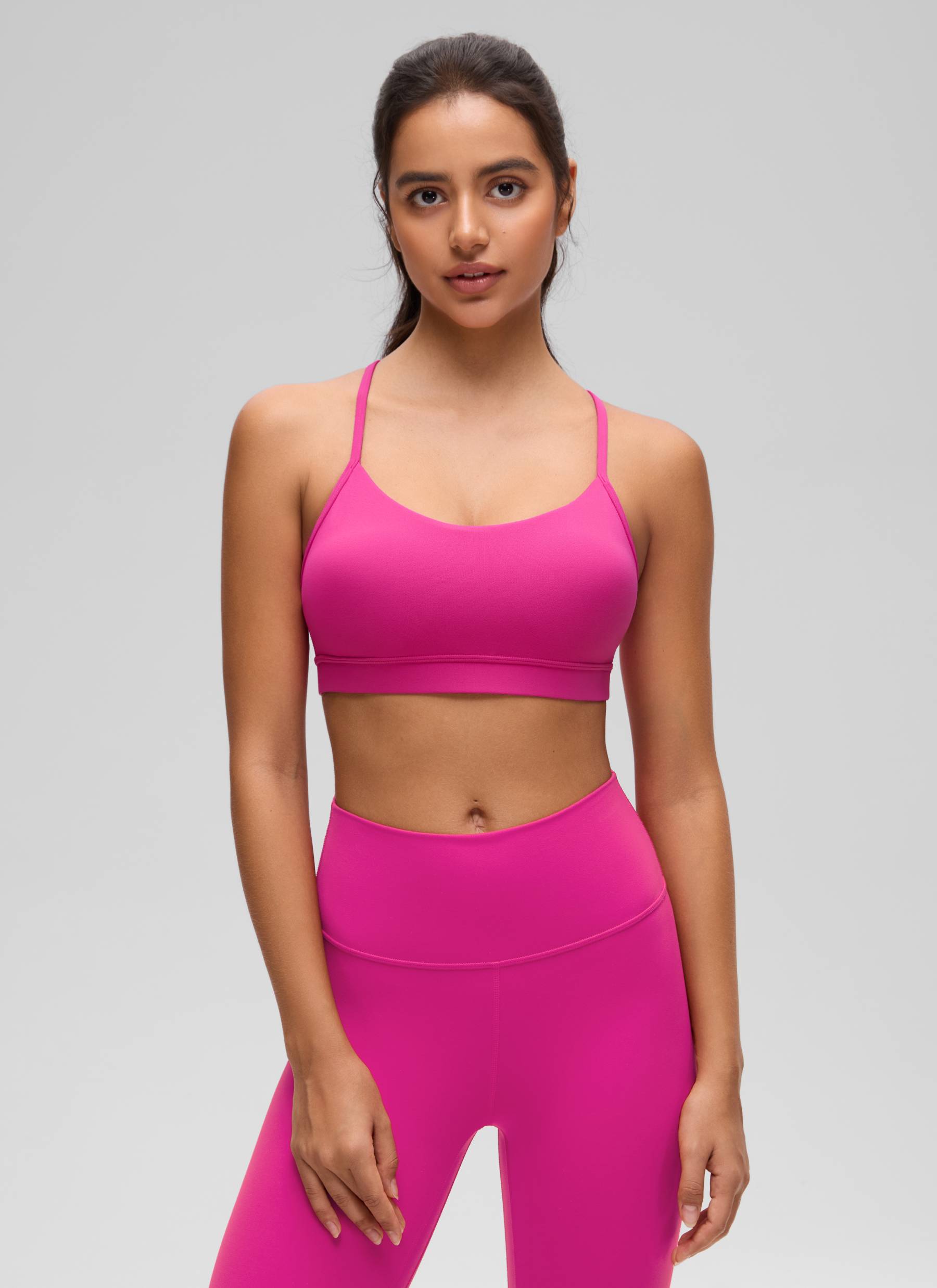 Sport Bra Yoga Penopang Ringan Butterluxe Punggung Model Y Wanita CRZ YOGA Hibiscus Purple