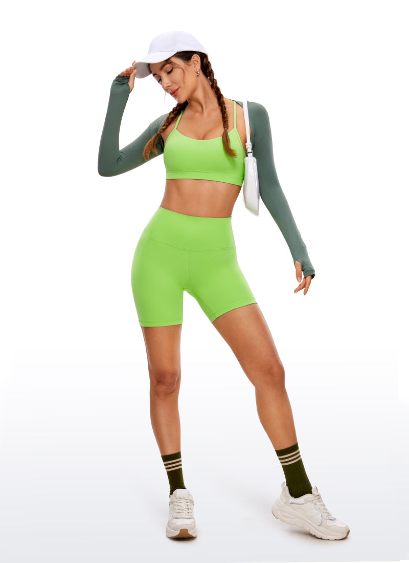 CRZ YOGA Bra Olahraga Yoga Wanita dengan Dukungan Ringan, Model " Butterluxe ", Punggung Berbentuk Y, Warna Green Glow