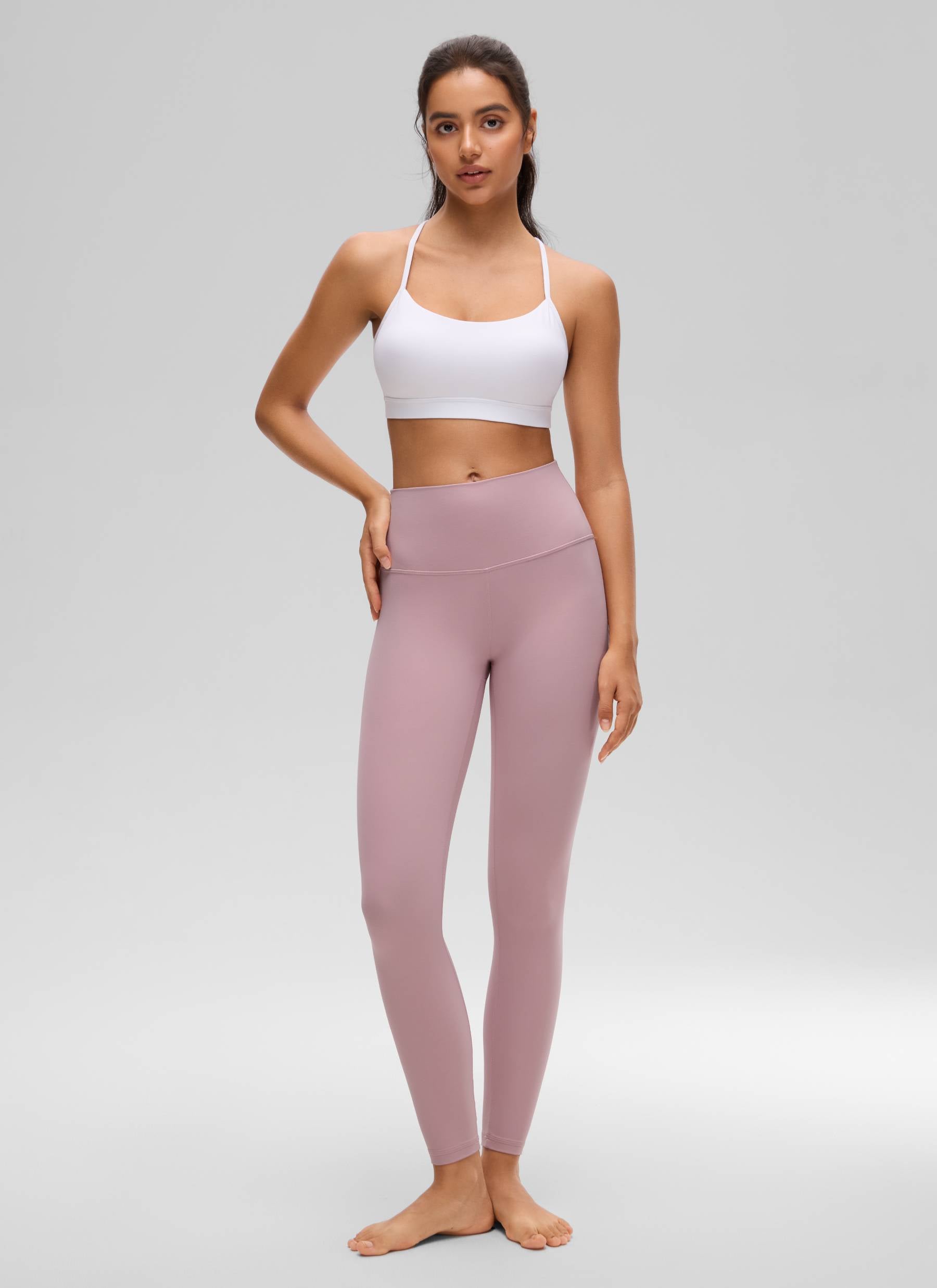 CRZ YOGA Bra Olahraga Yoga Wanita dengan Dukungan Ringan, Model " Butterluxe ", Punggung Y, Warna Putih