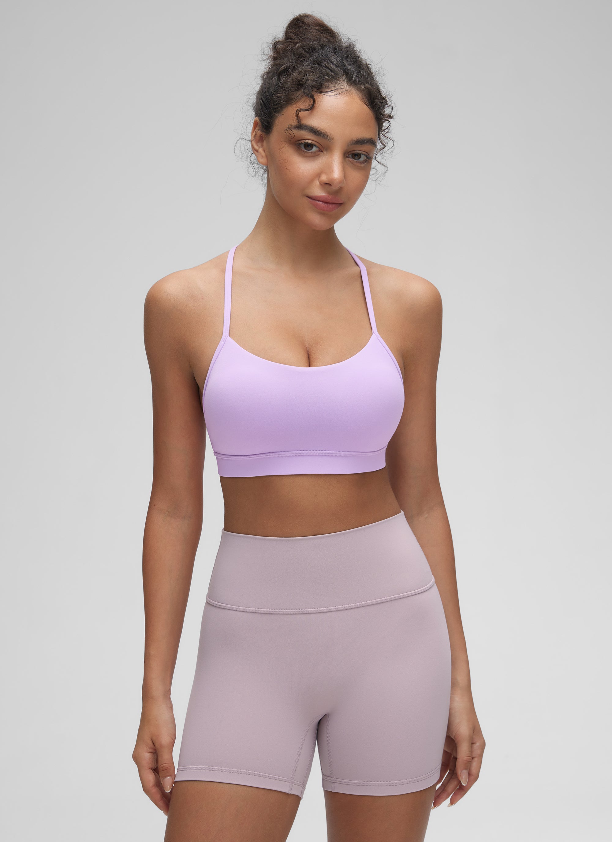 Sport Bra Yoga Penopang Ringan Butterluxe Punggung Model Y Wanita CRZ YOGA Elfin Purple