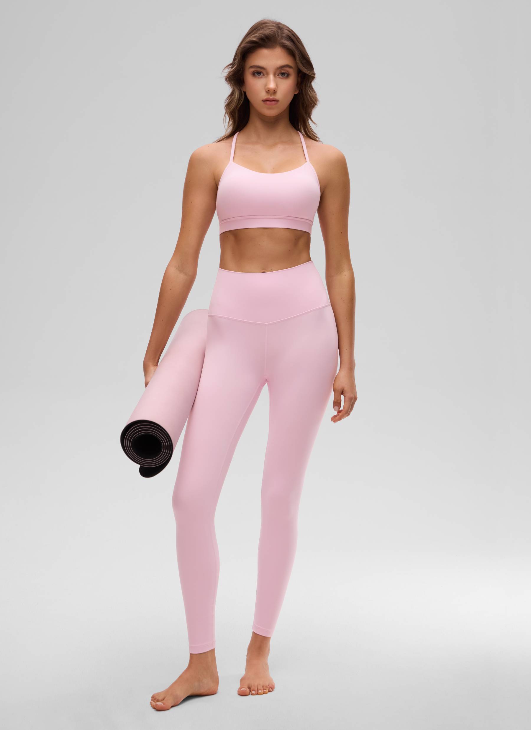 CRZ YOGA Bra Olahraga Yoga Wanita dengan Dukungan Ringan, Model " Butterluxe ", Punggung Y, Warna Pink Peony