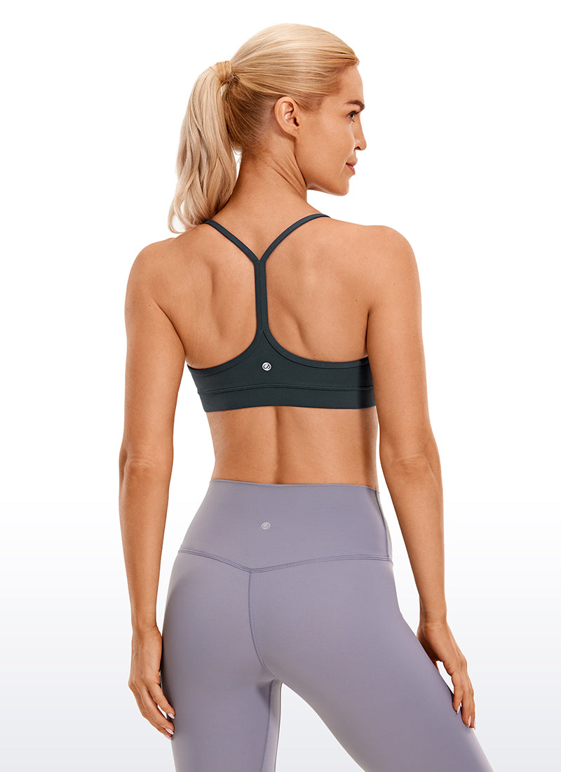 CRZ YOGA Bra Olahraga Yoga Wanita dengan Dukungan Ringan, Model " Butterluxe ", Punggung Berbentuk Y, Warna Hijau Tua