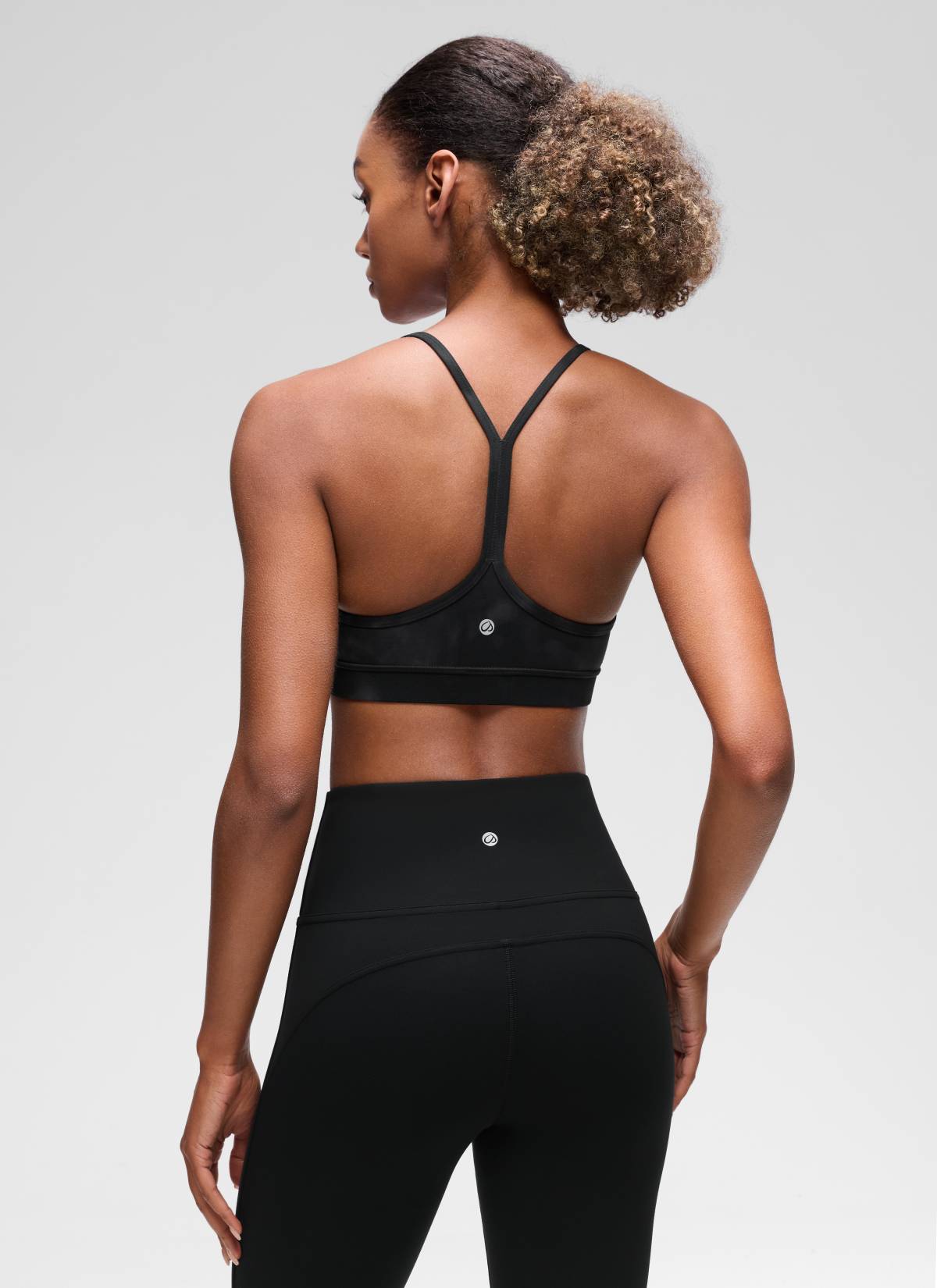 CRZ YOGA Bra Olahraga Wanita Yoga Dukungan Ringan Butterluxe Punggung Y Bunga Tie Dye Hitam