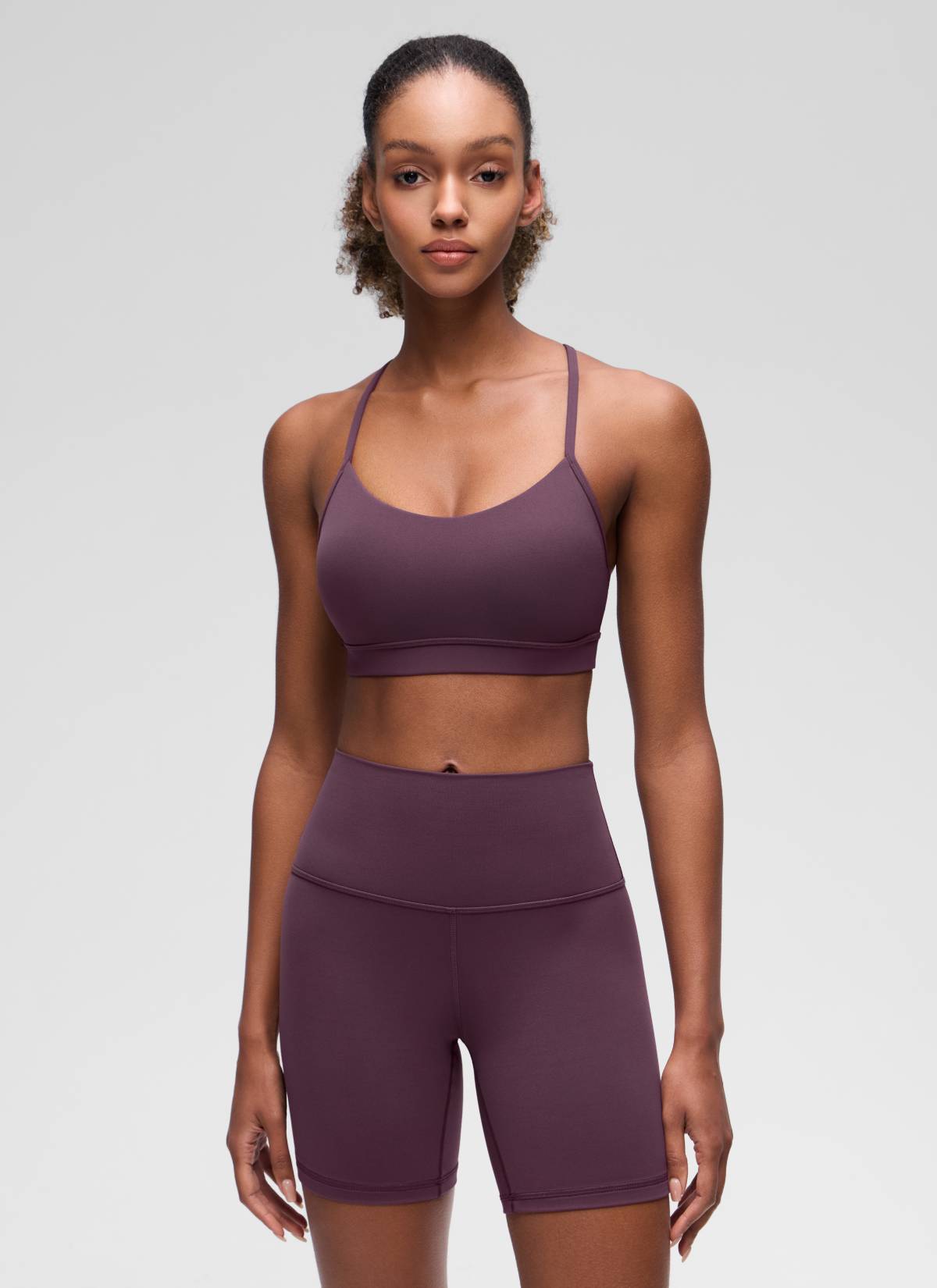 Sport Bra Yoga Penopang Ringan Butterluxe Punggung Model Y Wanita CRZ YOGA Grape Thistle Purple