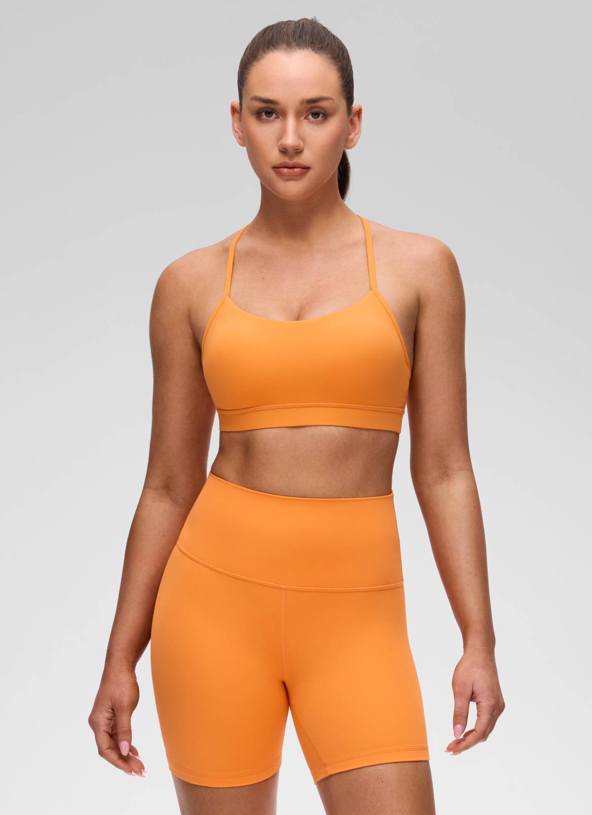 Sport Bra Yoga Penopang Ringan Butterluxe Punggung Model Y Wanita CRZ YOGA Tiger Orange