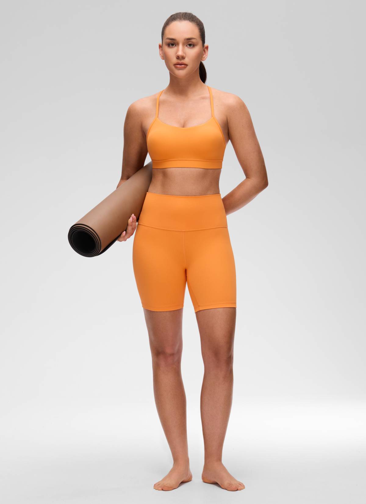 Sport Bra Yoga Penopang Ringan Butterluxe Punggung Model Y Wanita CRZ YOGA Tiger Orange