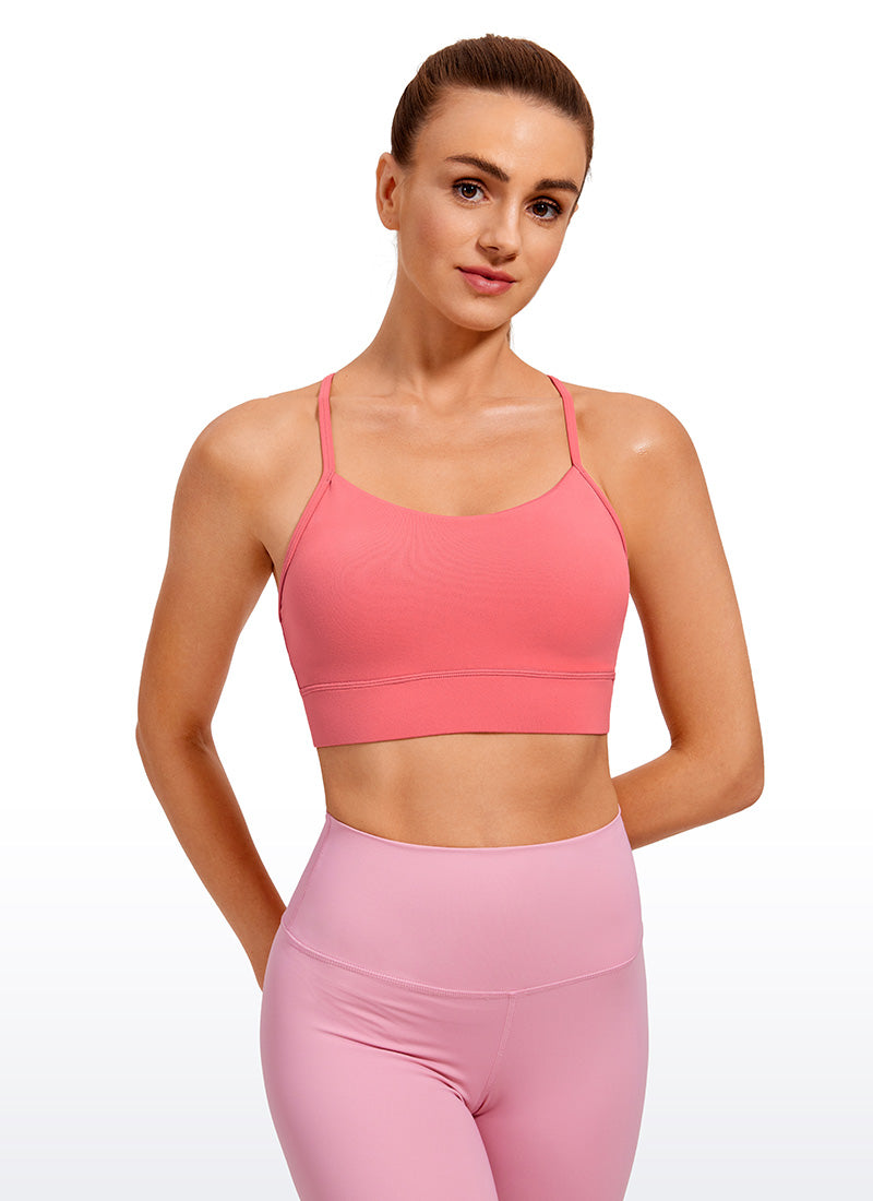 CRZ YOGA Bra Longline Punggung Model Y Pendukung Ringan Yoga Wanita Butterluxe Raspberry Sorbet
