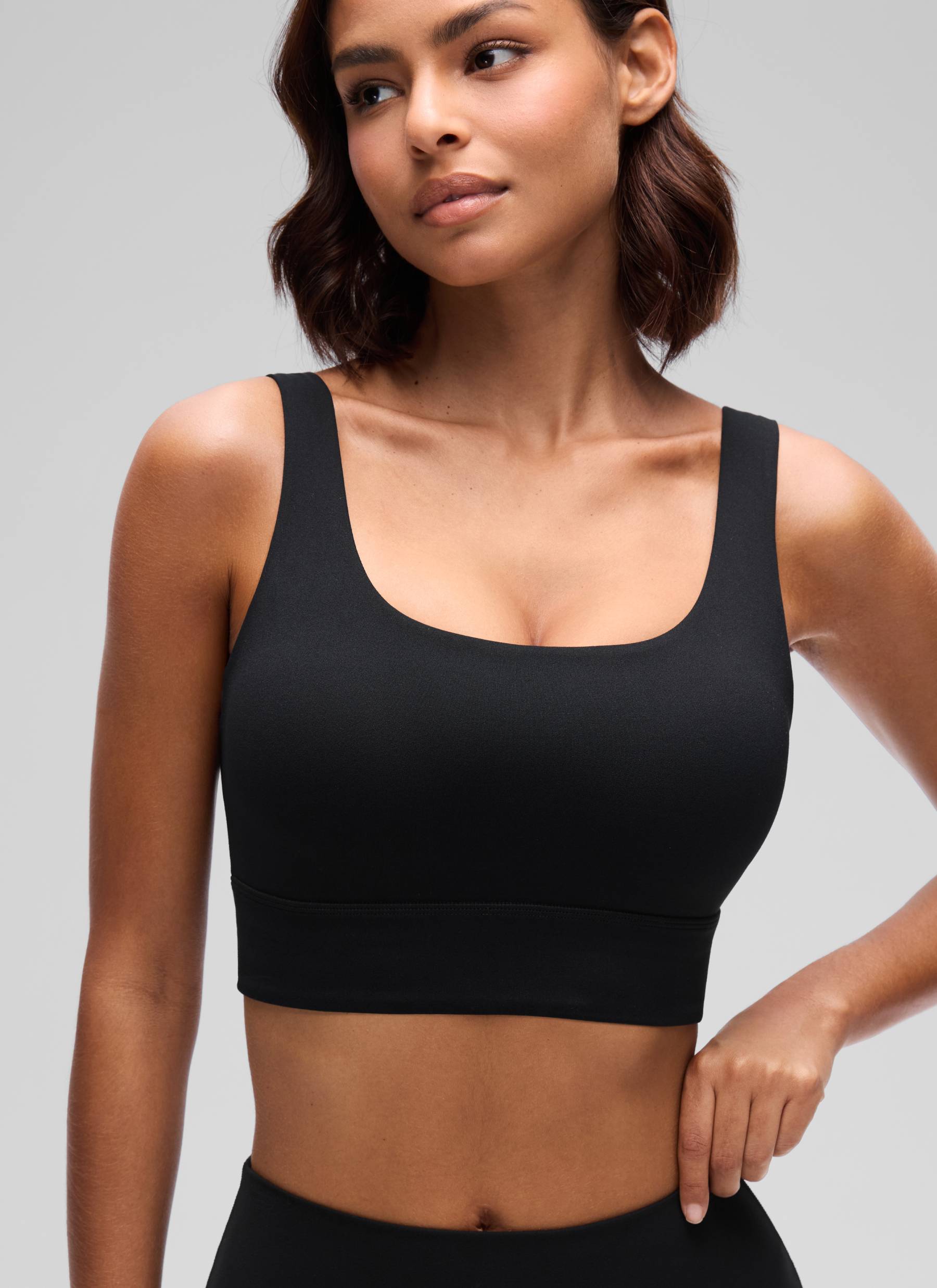 CRZ YOGA Women's Yoga Low Support Butterluxe Sport Bra U Back Longline Black