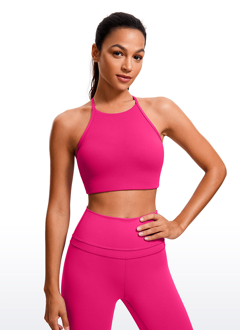 CRZ YOGA Butterluxe Bra Olahraga Wanita High Neck Y Racerback Tali Tipis Granita Pink