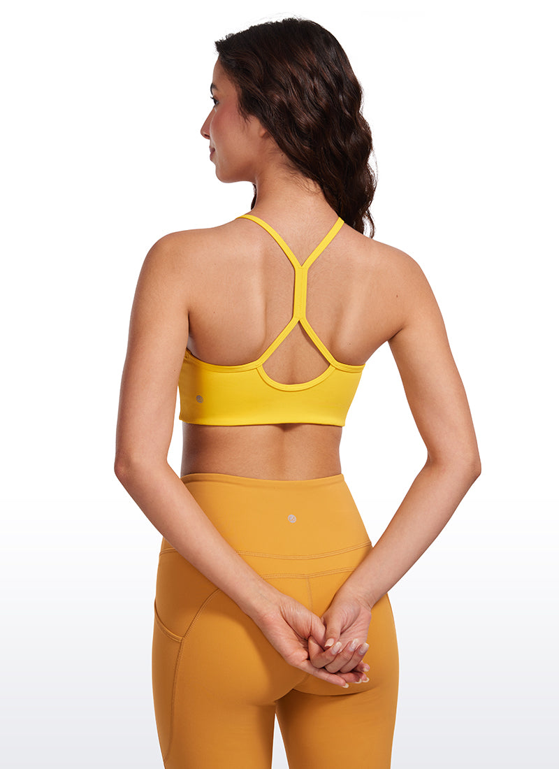 CRZ YOGA Butterluxe Bra Olahraga Wanita High Neck Y Racerback Tali Tipis High Visibility Yellow