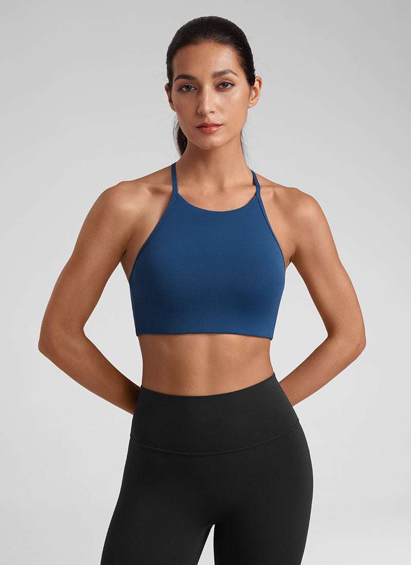 CRZ YOGA Bra Olahraga Y Racerback Leher Tinggi Butterluxe Tali Tipis Wanita French Navy
