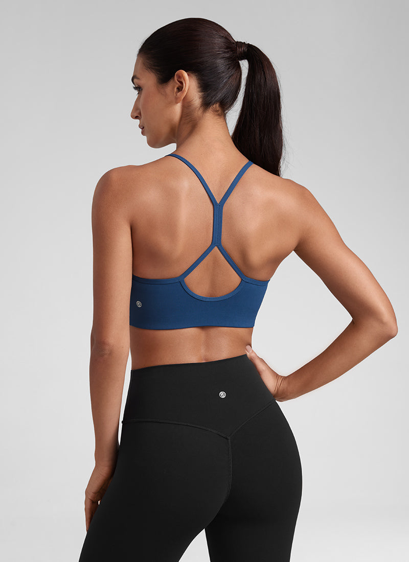 CRZ YOGA Bra Olahraga Y Racerback Leher Tinggi Butterluxe Tali Tipis Wanita French Navy