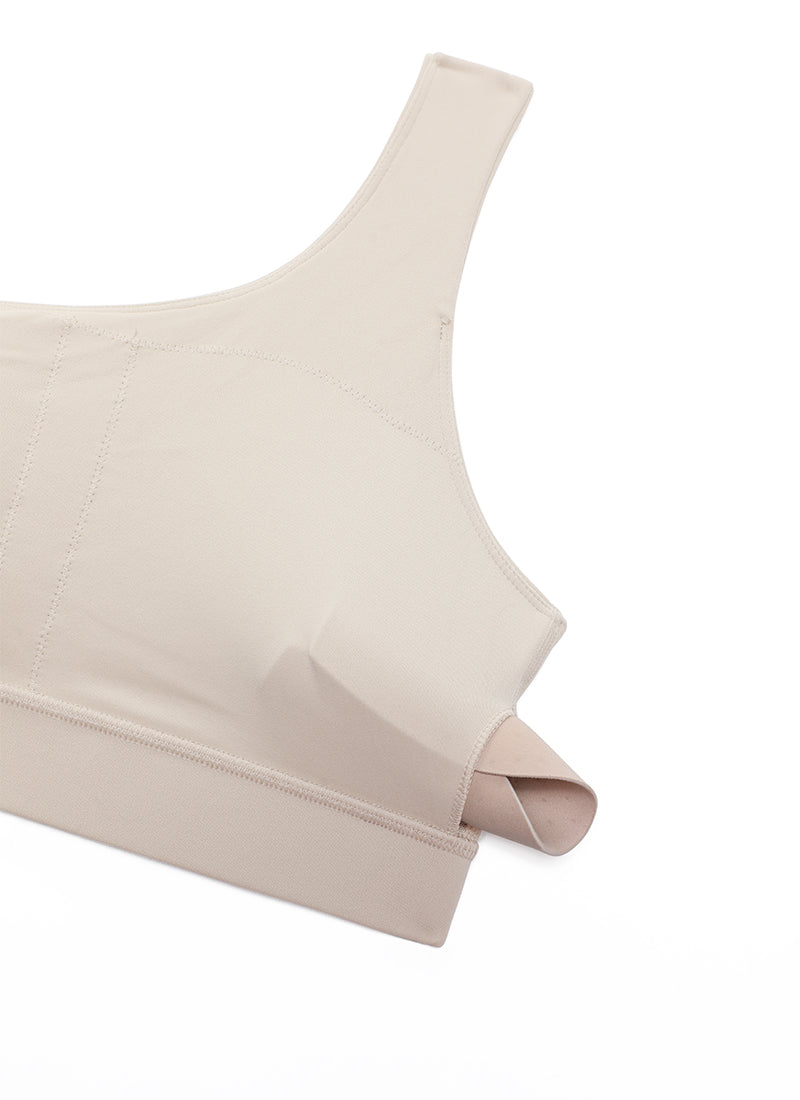 CRZ YOGA Butterluxe Bra Olahraga Wanita Satu Bahu Asimetris dengan Bantalan, Warna Mojave Tan