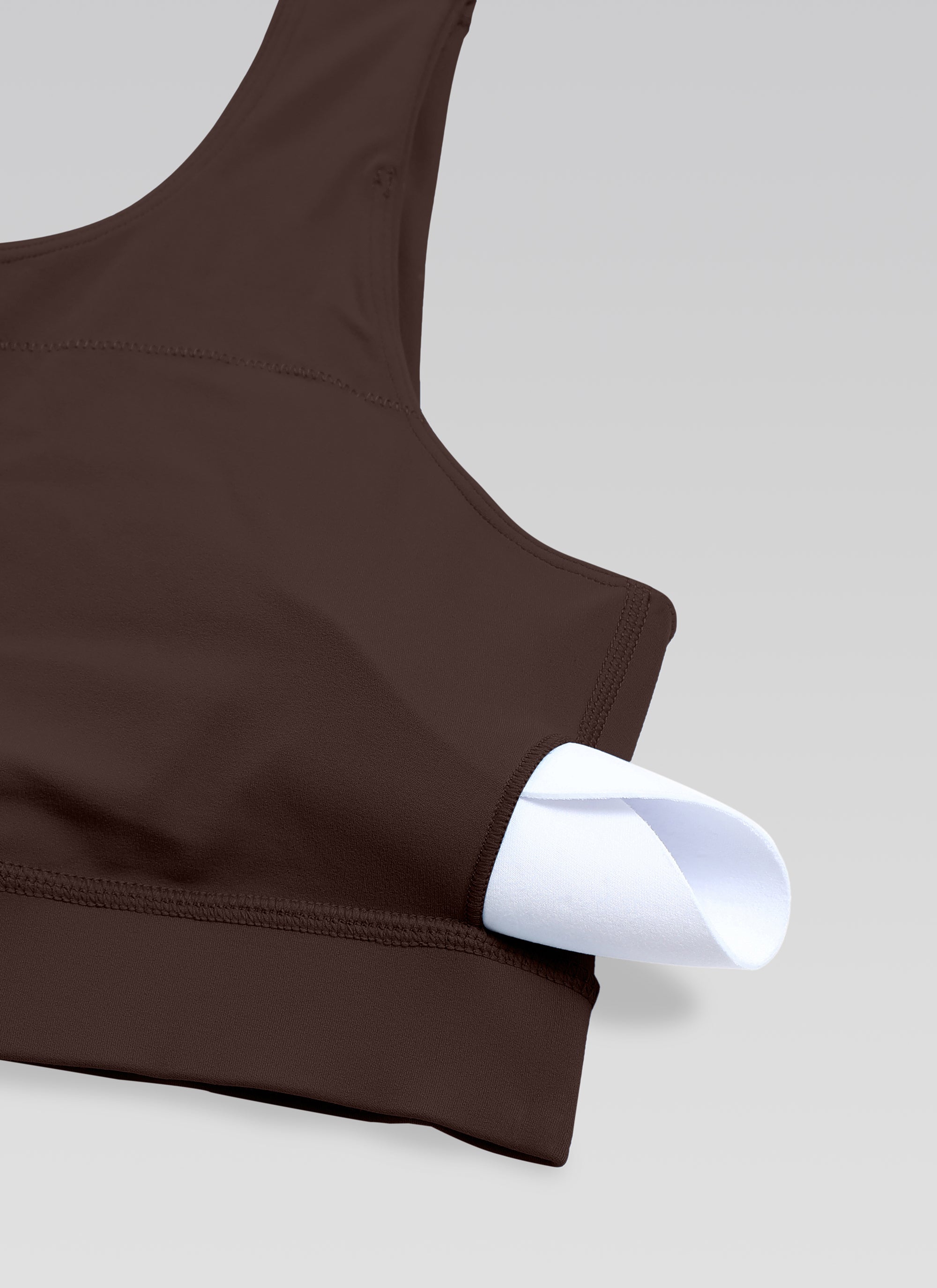 CRZ YOGA Butterluxe Bra Olahraga Wanita Satu Bahu, Asimetris, Berbusa, Warna Cokelat Hot Fudge