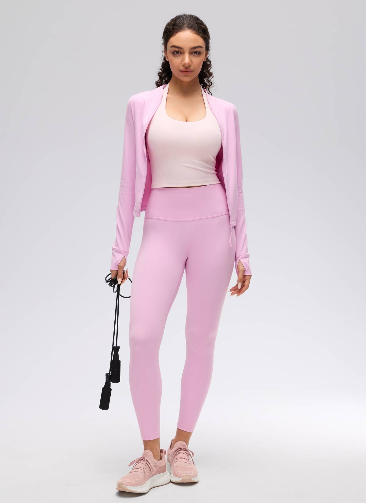 CRZ YOGA Bra Olahraga Halter Panjang untuk Wanita dengan Desain " Butterluxe ", Atasan Crop Tank, Warna Strawberry Pink