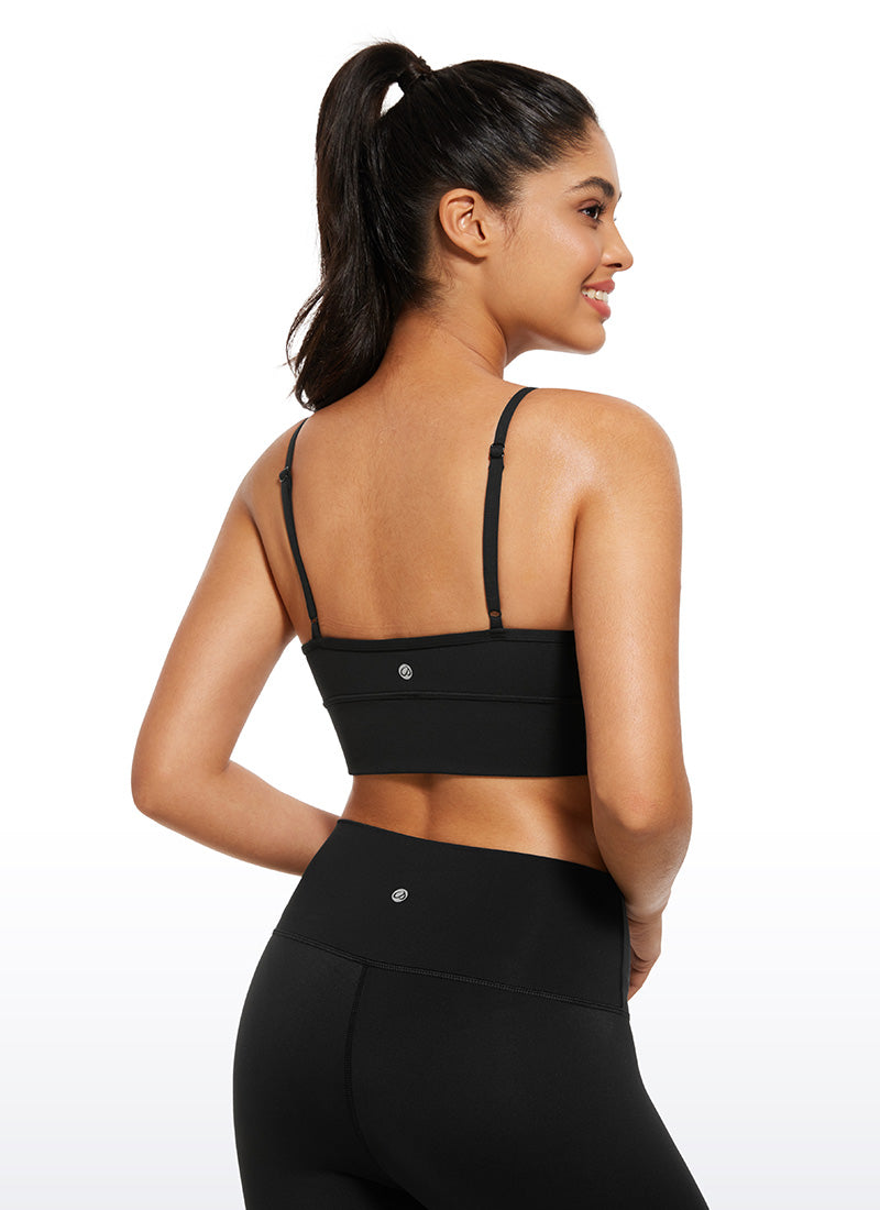 CRZ YOGA Butterluxe Bra Olahraga Wanita Model Camisole V-Neck Panjang Warna Hitam