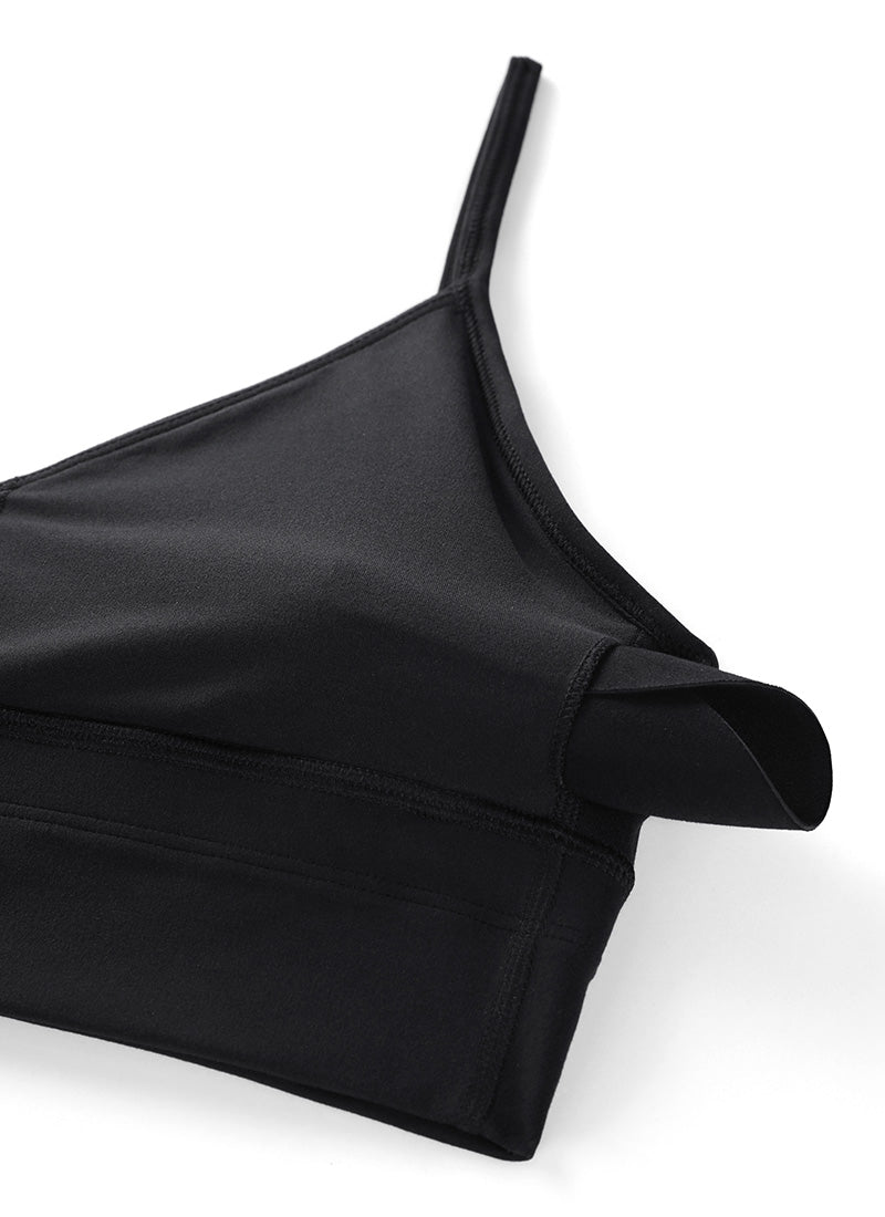 CRZ YOGA Butterluxe Bra Olahraga Wanita Model Camisole V-Neck Panjang Warna Hitam