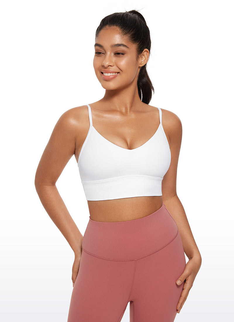 CRZ YOGA Butterluxe Bra Olahraga Wanita Model Camisole V-Neck Panjang Warna Putih