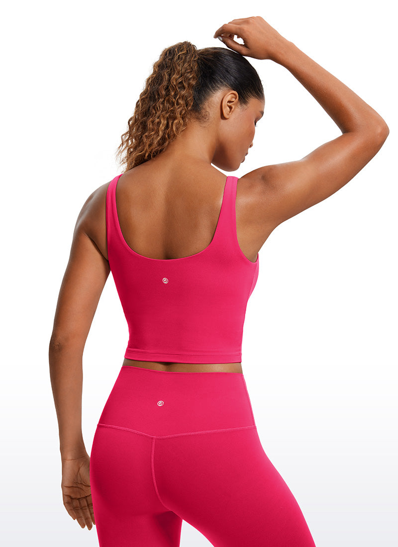CRZ YOGA Atasan Wanita Model Ketat " Butterluxe " dengan Bra Terintegrasi, Model Tank Top Punggung Terbuka, Warna Viva Magenta