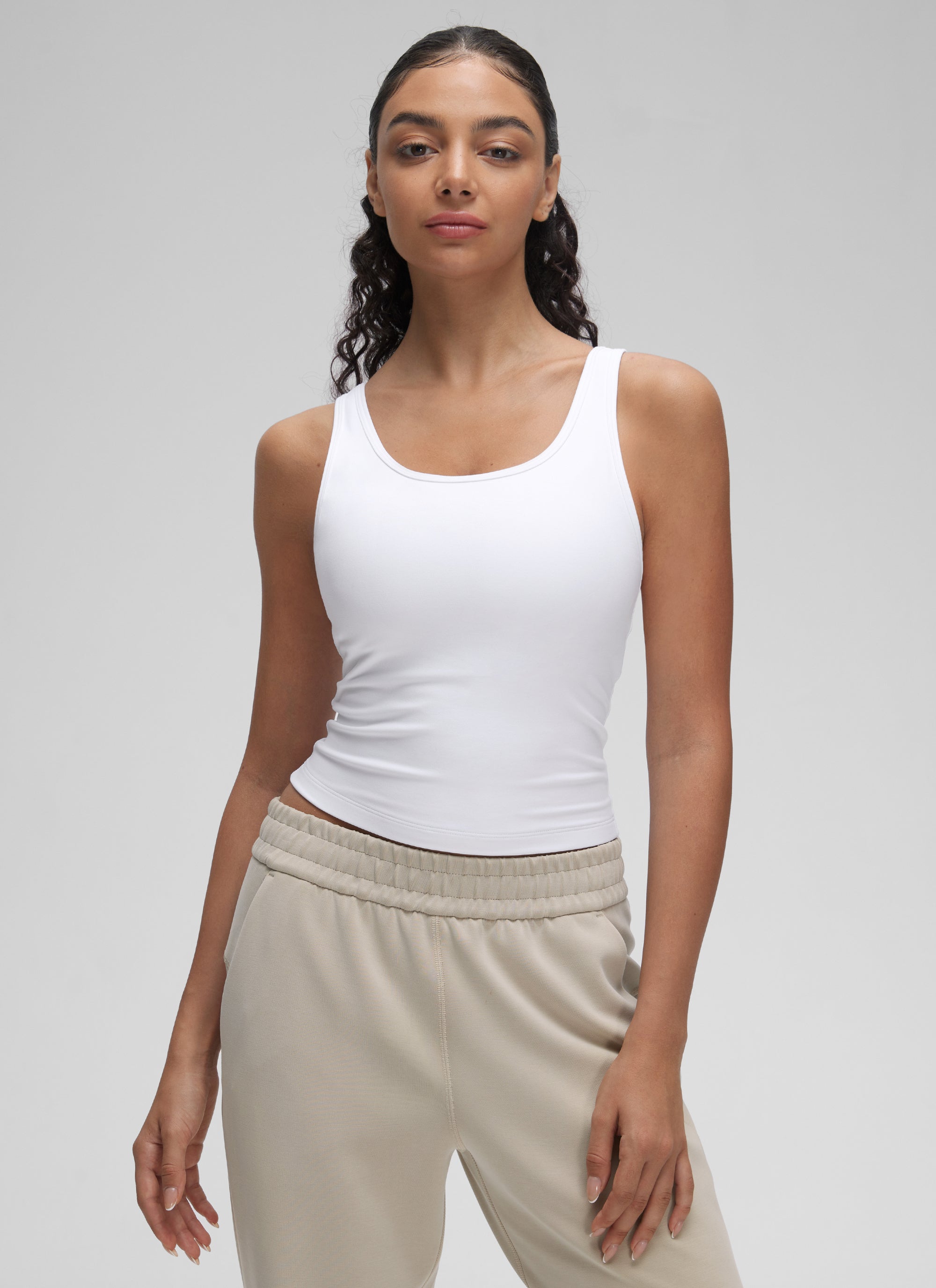 CRZ YOGA Kaos Tank Top Wanita Model Racerback dengan Potongan Ketat ( Butterluxe ) Warna Putih