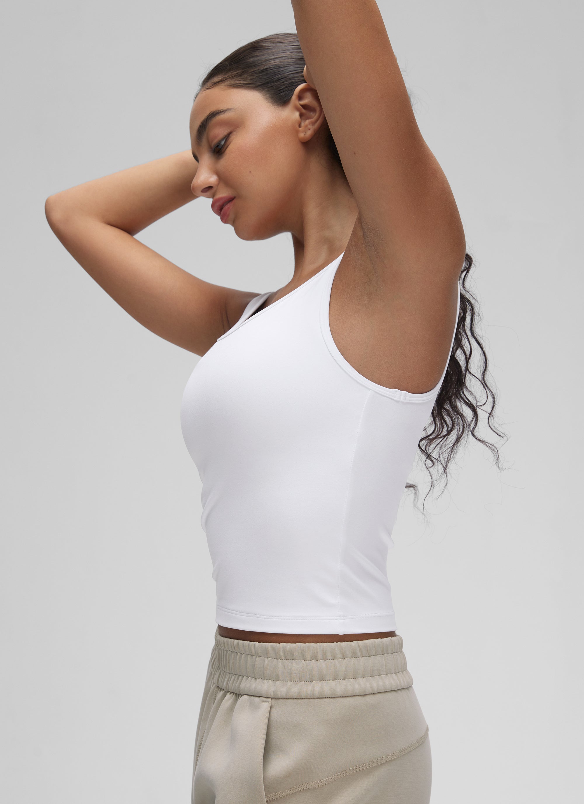 CRZ YOGA Kaos Tank Top Wanita Model Racerback dengan Potongan Ketat ( Butterluxe ) Warna Putih