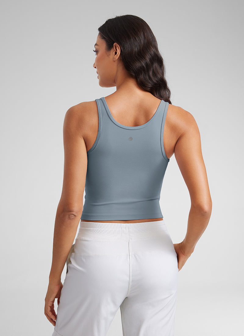CRZ YOGA Atasan Tank Top Yoga Wanita dengan Potongan Ketat dan Model Punggung Balap ( Butterluxe ) Warna Biru Belgia