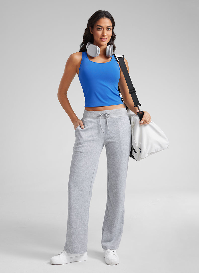 CRZ YOGA Atasan Tank Top Yoga Wanita dengan Potongan Ketat dan Punggung Terbuka ( Butterluxe ) Warna Biru Berkilau