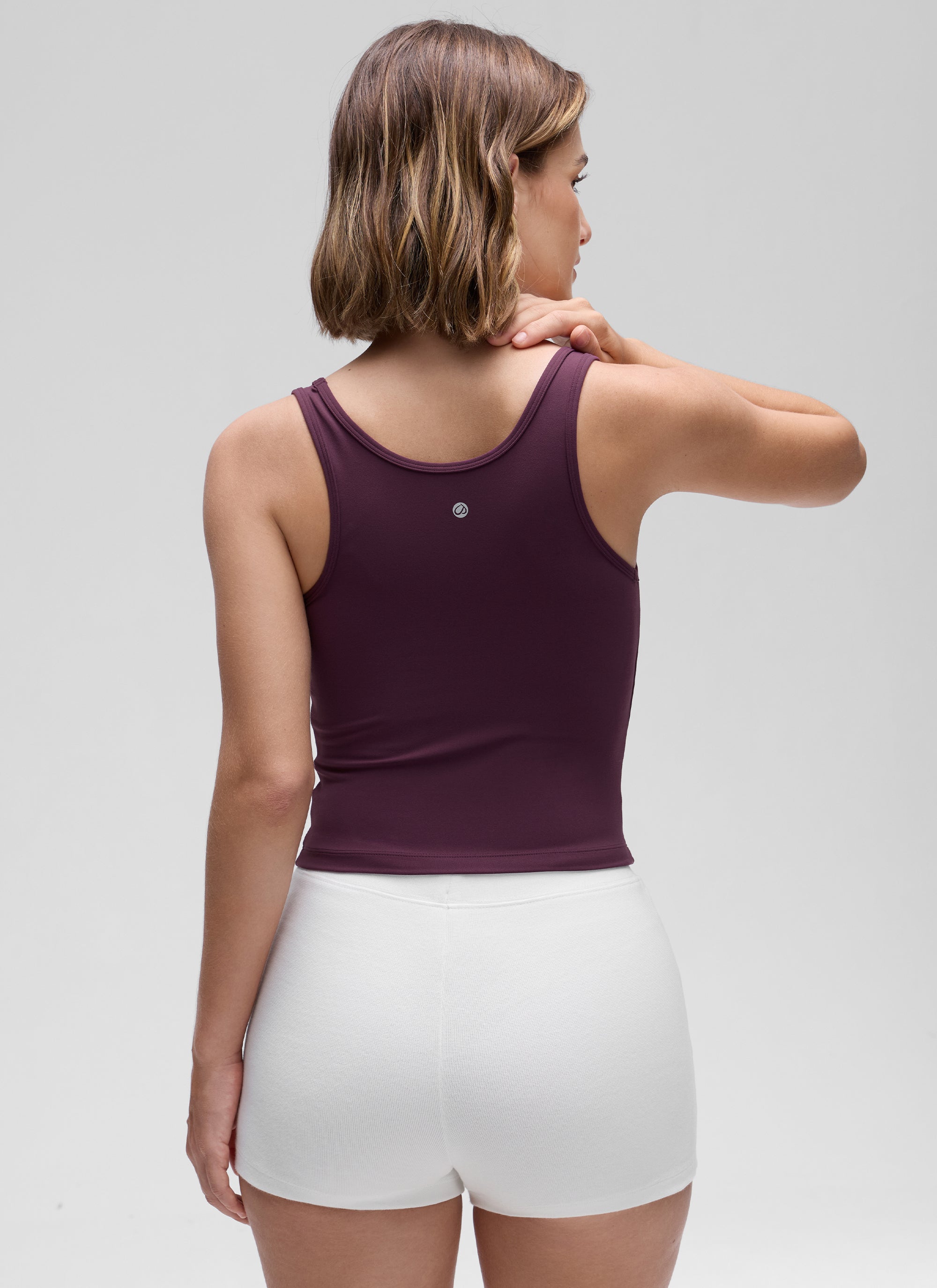 CRZ YOGA Atasan Tank Top Yoga Wanita dengan Potongan Ketat dan Punggung Terbuka ( Butterluxe ) Warna Ungu Tua