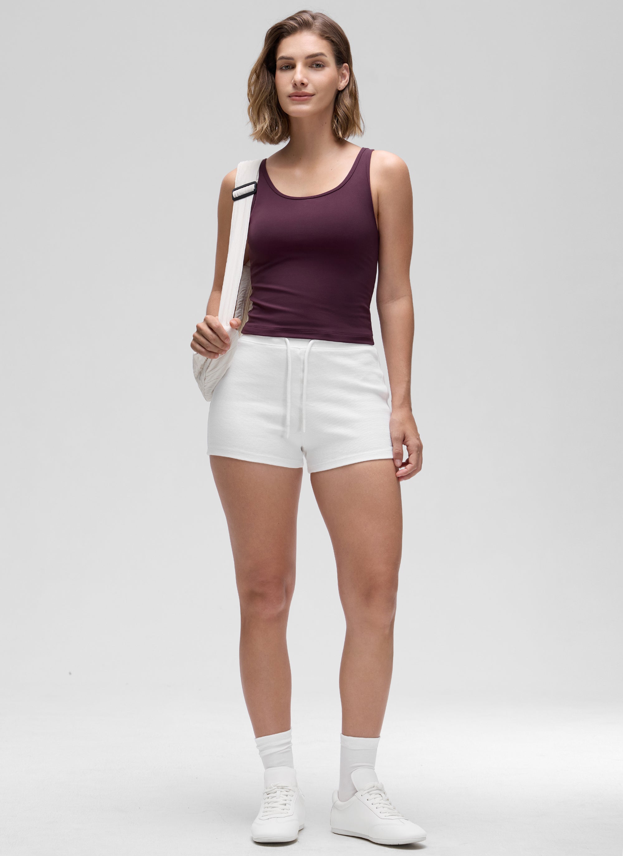 CRZ YOGA Atasan Tank Top Yoga Wanita dengan Potongan Ketat dan Punggung Terbuka ( Butterluxe ) Warna Ungu Tua
