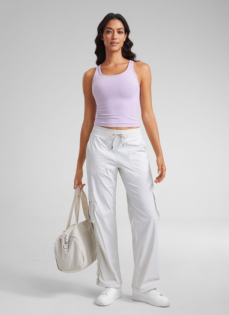 CRZ YOGA Atasan Tank Top Yoga Wanita dengan Potongan Ketat ( Butterluxe ) Model Racerback Warna Lilac Air