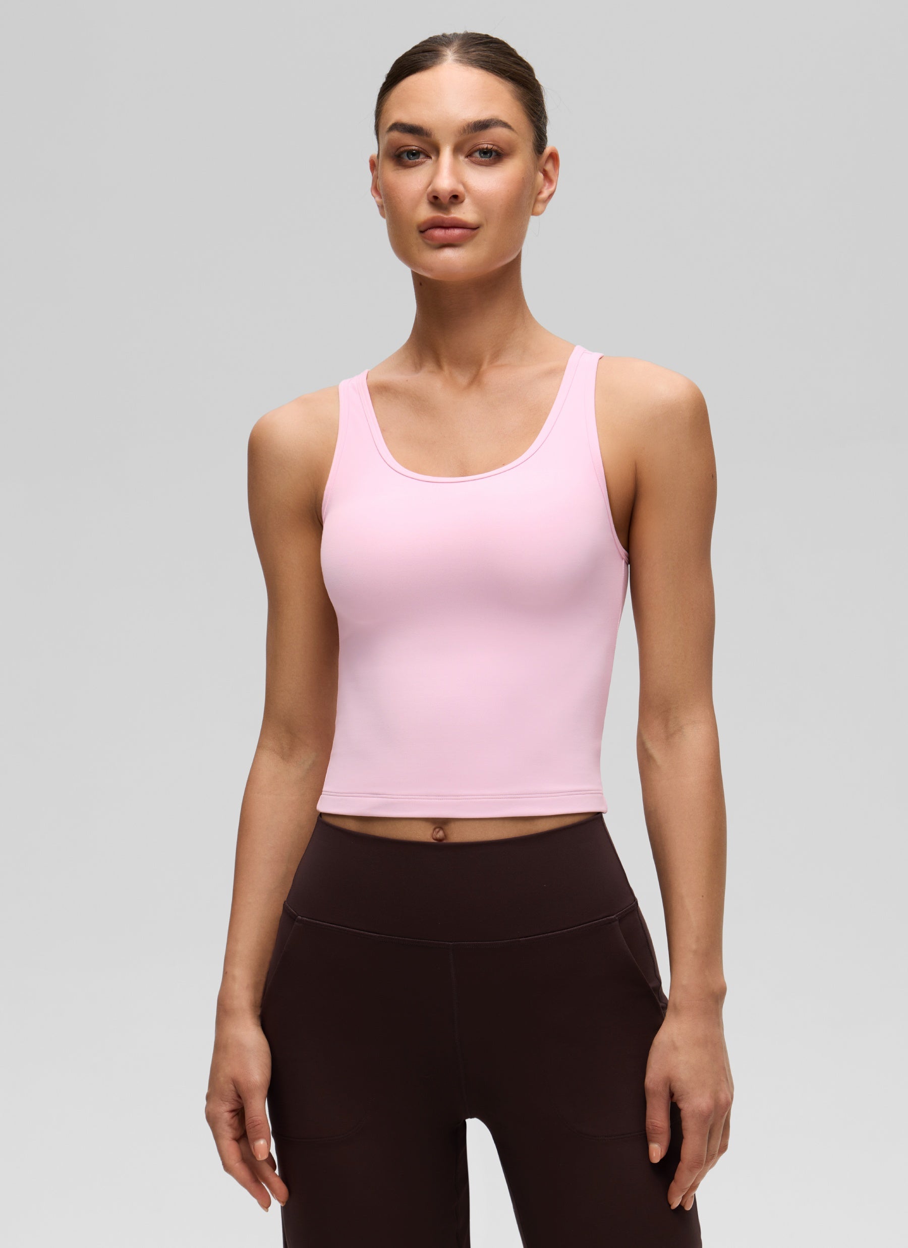 CRZ YOGA Atasan Tank Top Yoga Wanita dengan Potongan Ketat dan Punggung Balap ( Butterluxe ) Warna Pink Peony