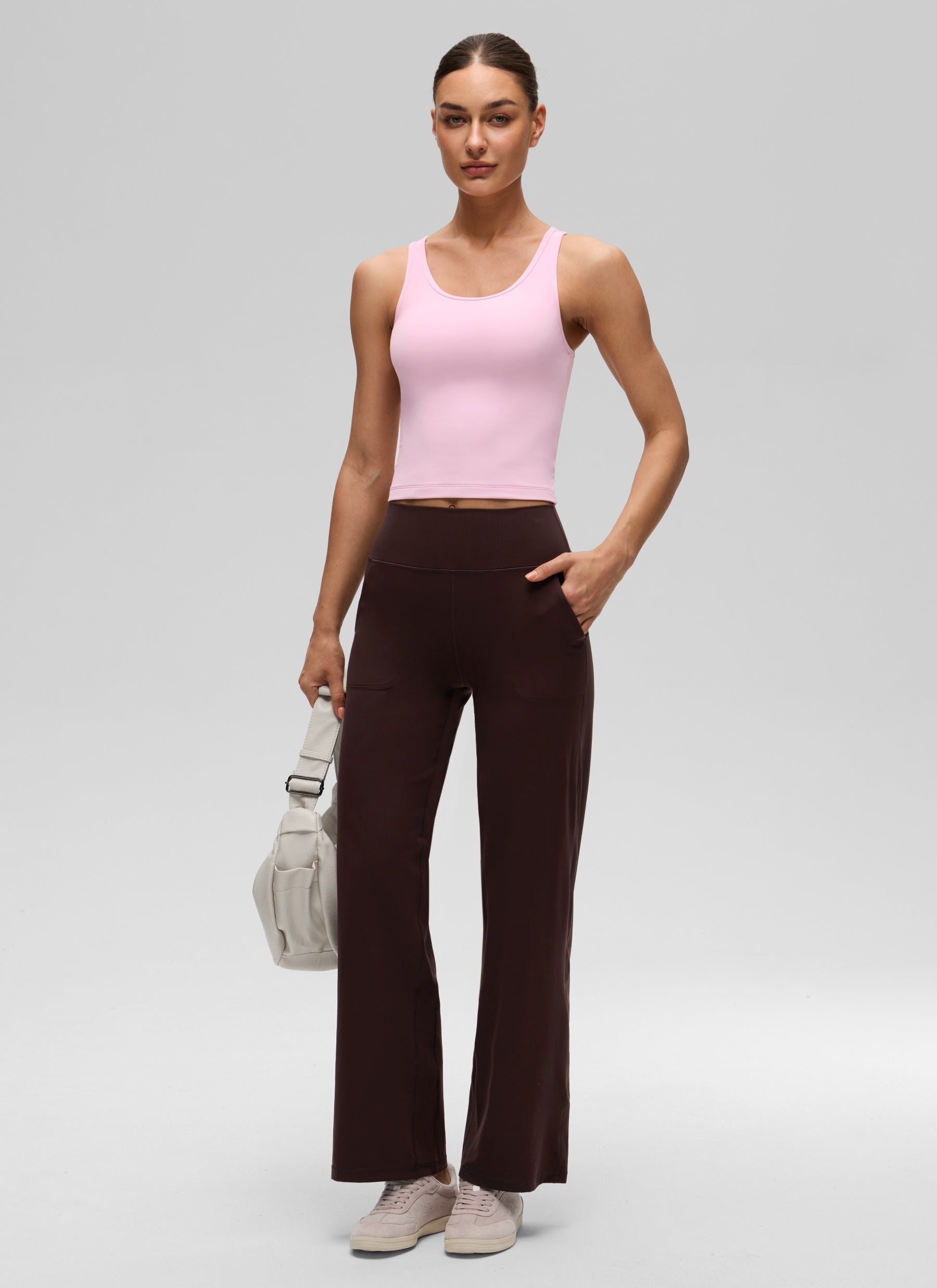 CRZ YOGA Atasan Tank Top Yoga Wanita dengan Potongan Ketat dan Punggung Balap ( Butterluxe ) Warna Pink Peony