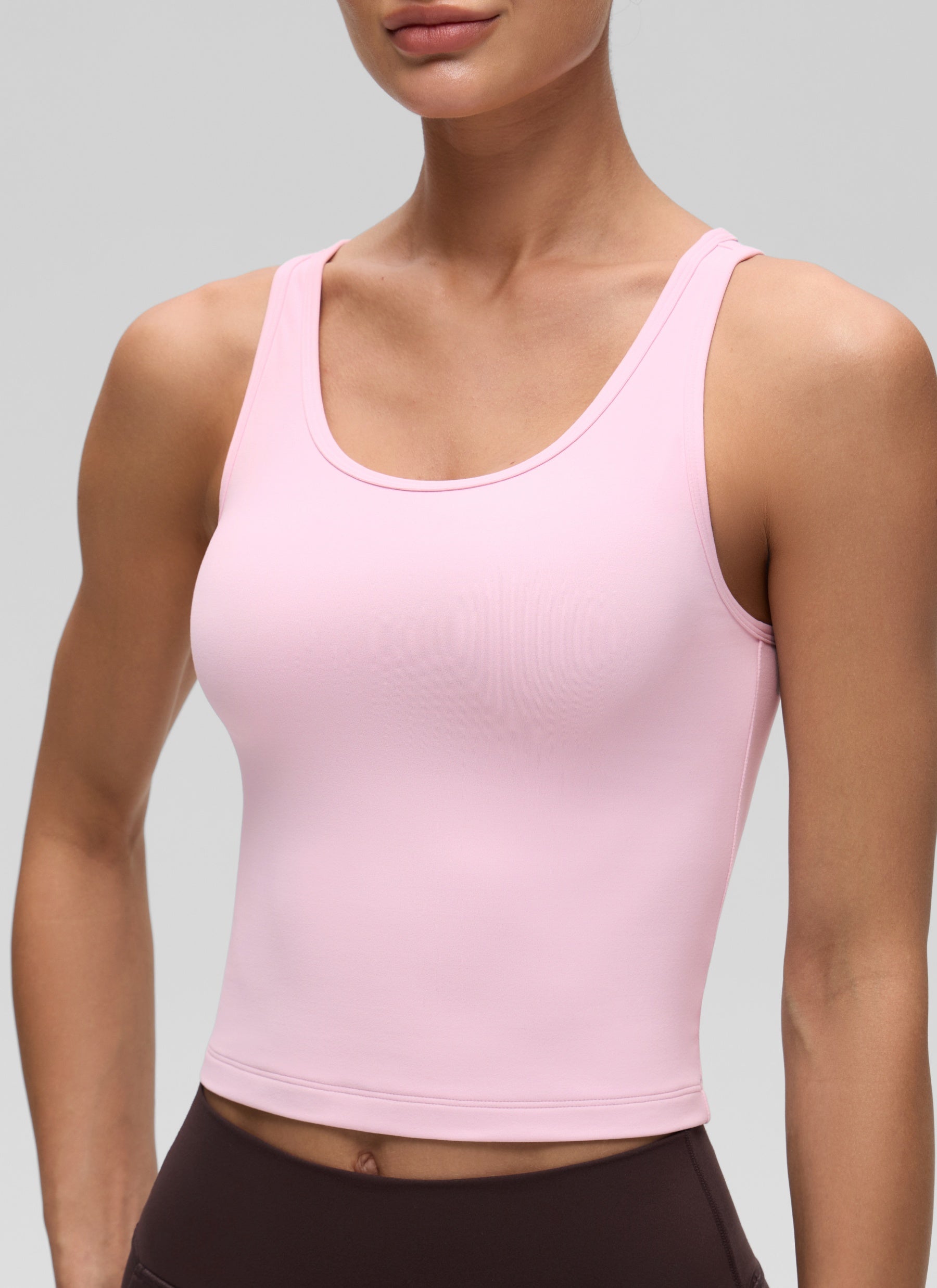 CRZ YOGA Atasan Tank Top Yoga Wanita dengan Potongan Ketat dan Punggung Balap ( Butterluxe ) Warna Pink Peony