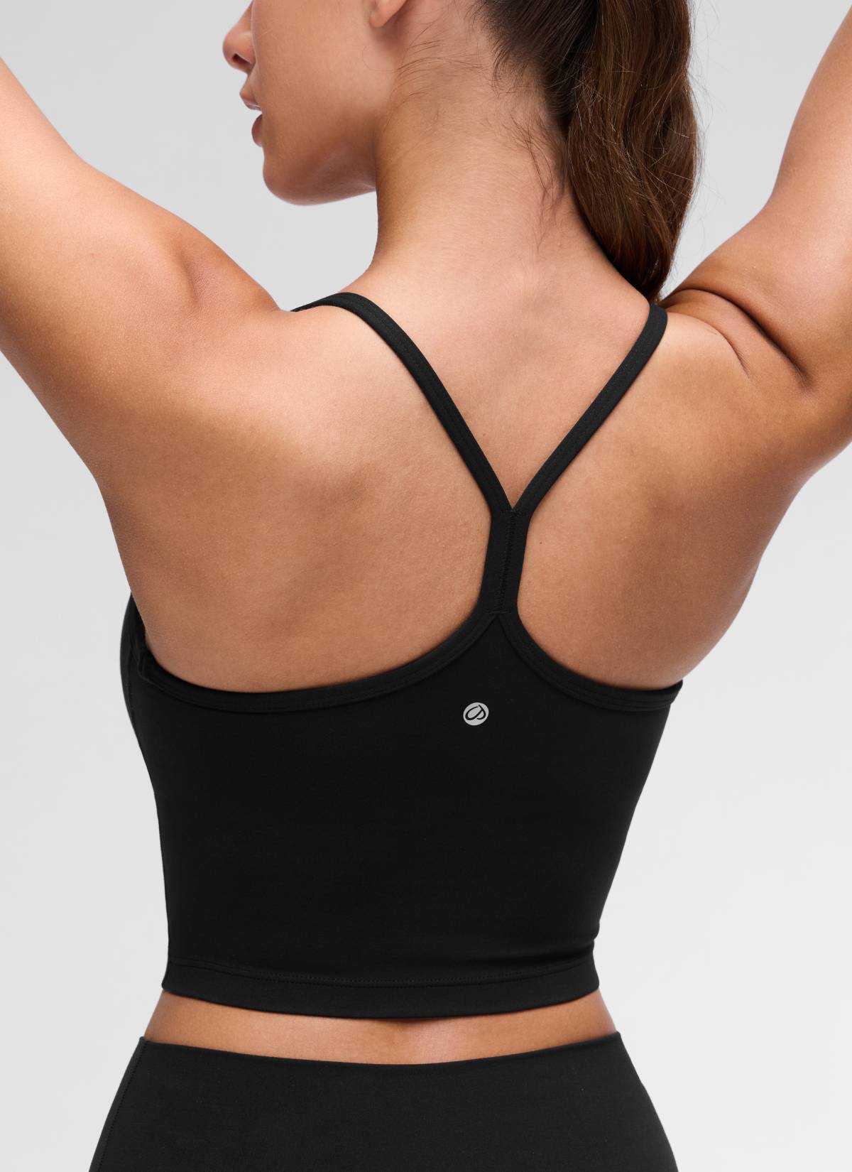 CRZ YOGA Bra Olahraga Wanita dengan Potongan Punggung Y dan Garis Panjang ( Butterluxe ), Atasan Tank Top Pendek, Warna Hitam