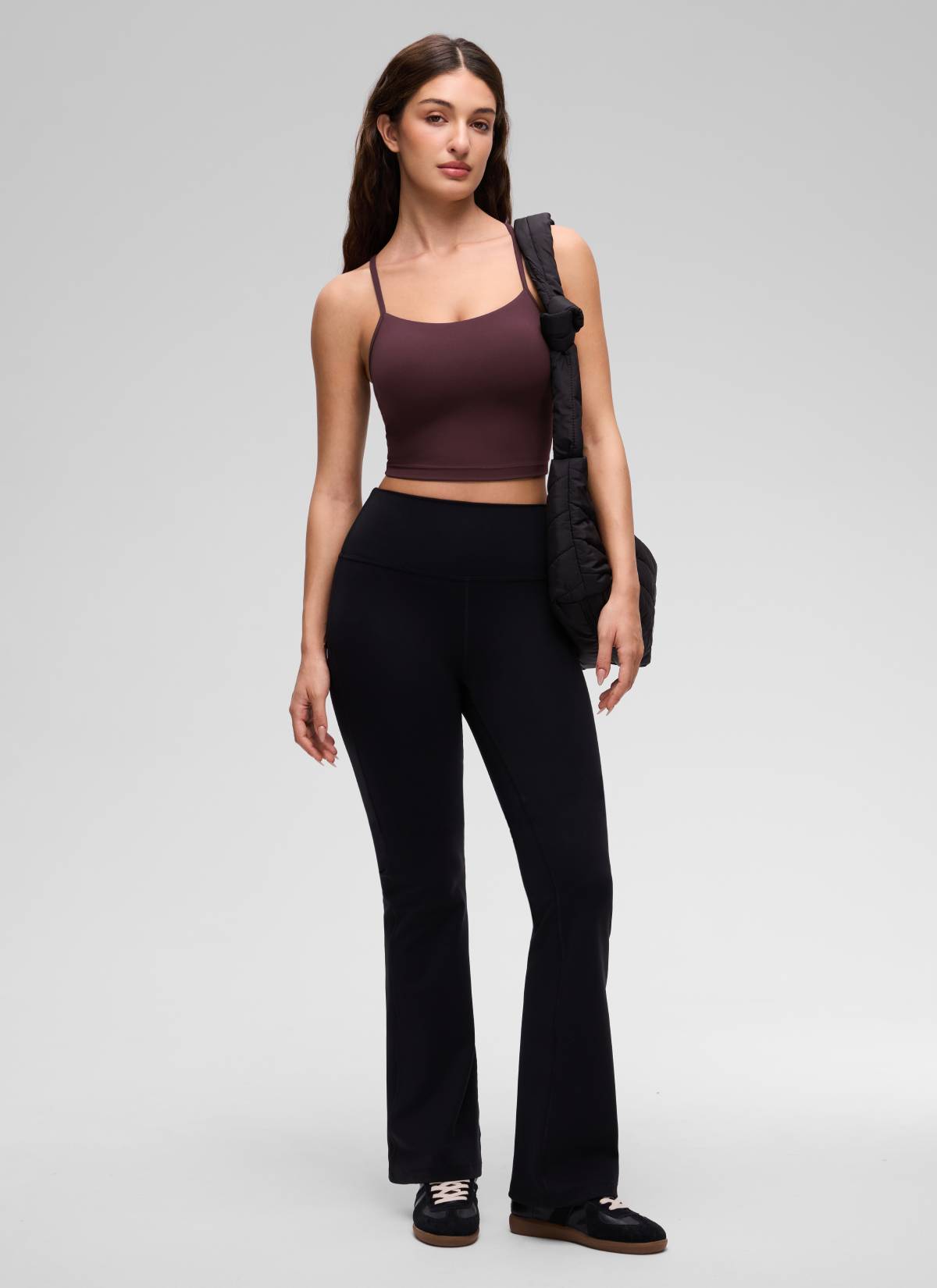 CRZ YOGA Bra Olahraga Wanita dengan Desain " Butterluxe " dan Punggung Berbentuk Y, Model Longline, serta Atasan Crop Tank Top Warna Ripe Plum