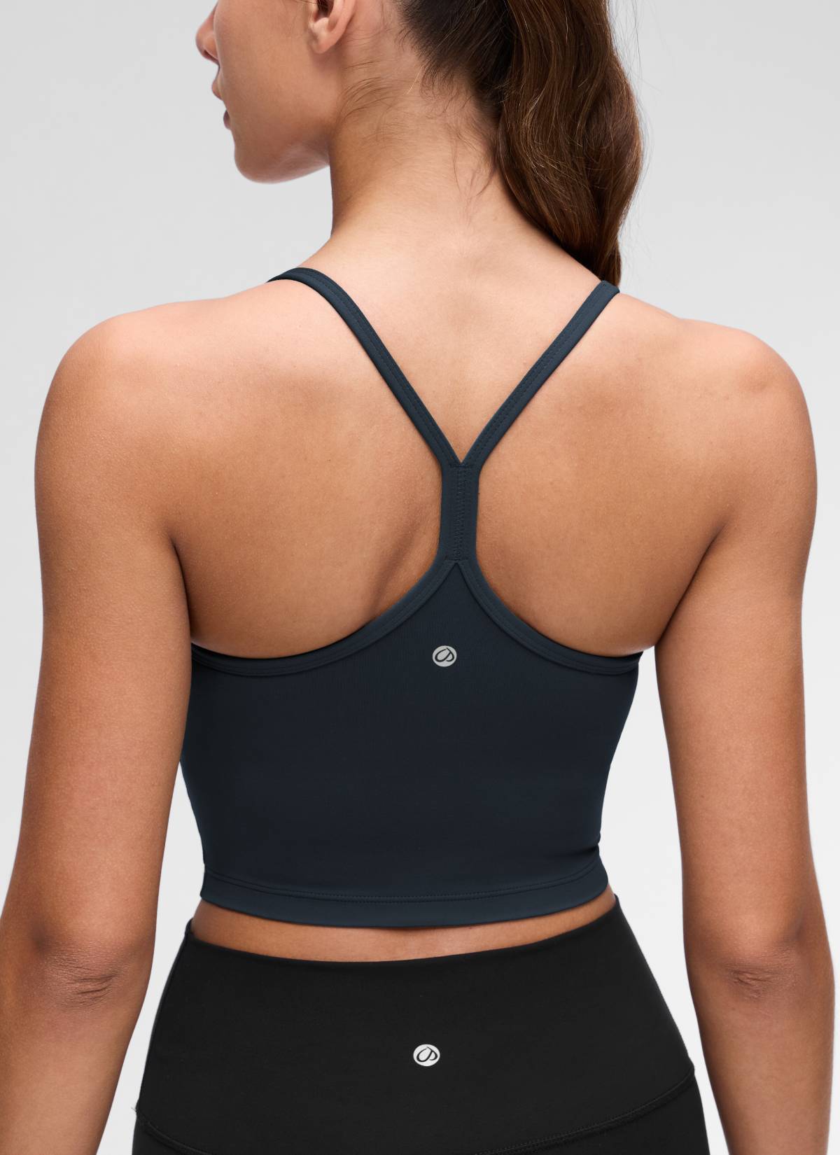CRZ YOGA Bra Olahraga Wanita dengan Desain " Butterluxe " dan Punggung Berbentuk Y, Model Longline, Tank Top Pendek, Warna True Navy