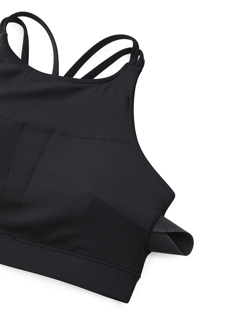CRZ YOGA Bra Olahraga Longline Butterluxe Wanita Punggung Silang Hitam