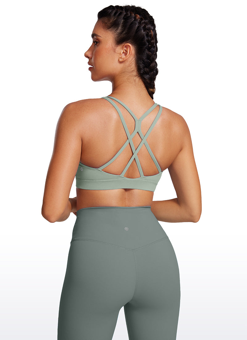 CRZ YOGA Bra Olahraga Longline Butterluxe Wanita Punggung Silang Hijau Palm Court