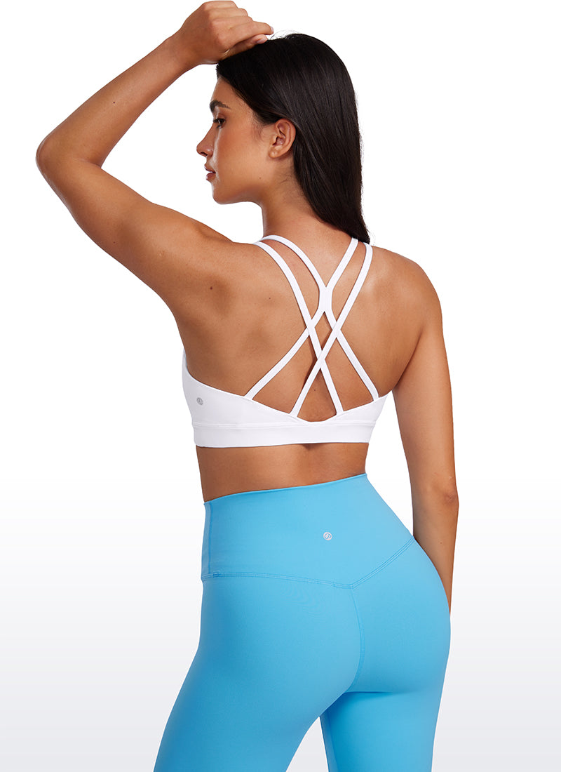 CRZ YOGA Bra Olahraga Longline Butterluxe Wanita Punggung Silang Putih