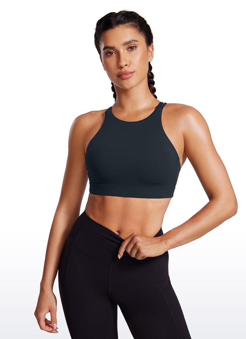 CRZ YOGA Bra Olahraga Longline Butterluxe Wanita Punggung Silang Biru Dongker