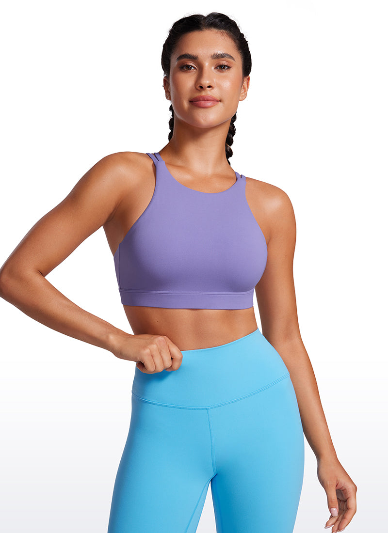CRZ YOGA Bra Olahraga Wanita Butterluxe Longline Punggung Silang Dark Lavender Purple