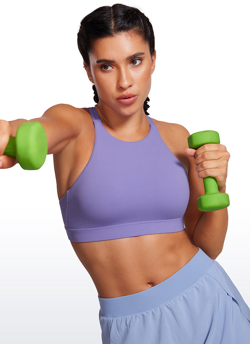 CRZ YOGA Bra Olahraga Wanita Butterluxe Longline Punggung Silang Dark Lavender Purple
