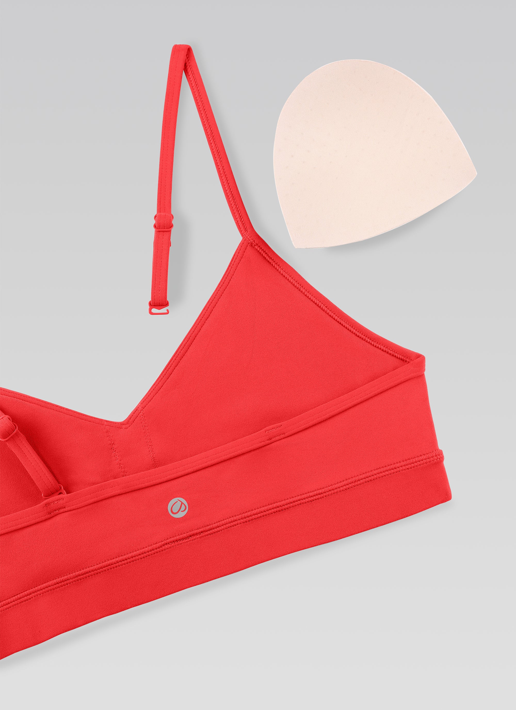 CRZ YOGA Butterluxe Bra Olahraga Yoga Berbusa untuk Wanita dengan Leher V, Warna Merah Tua