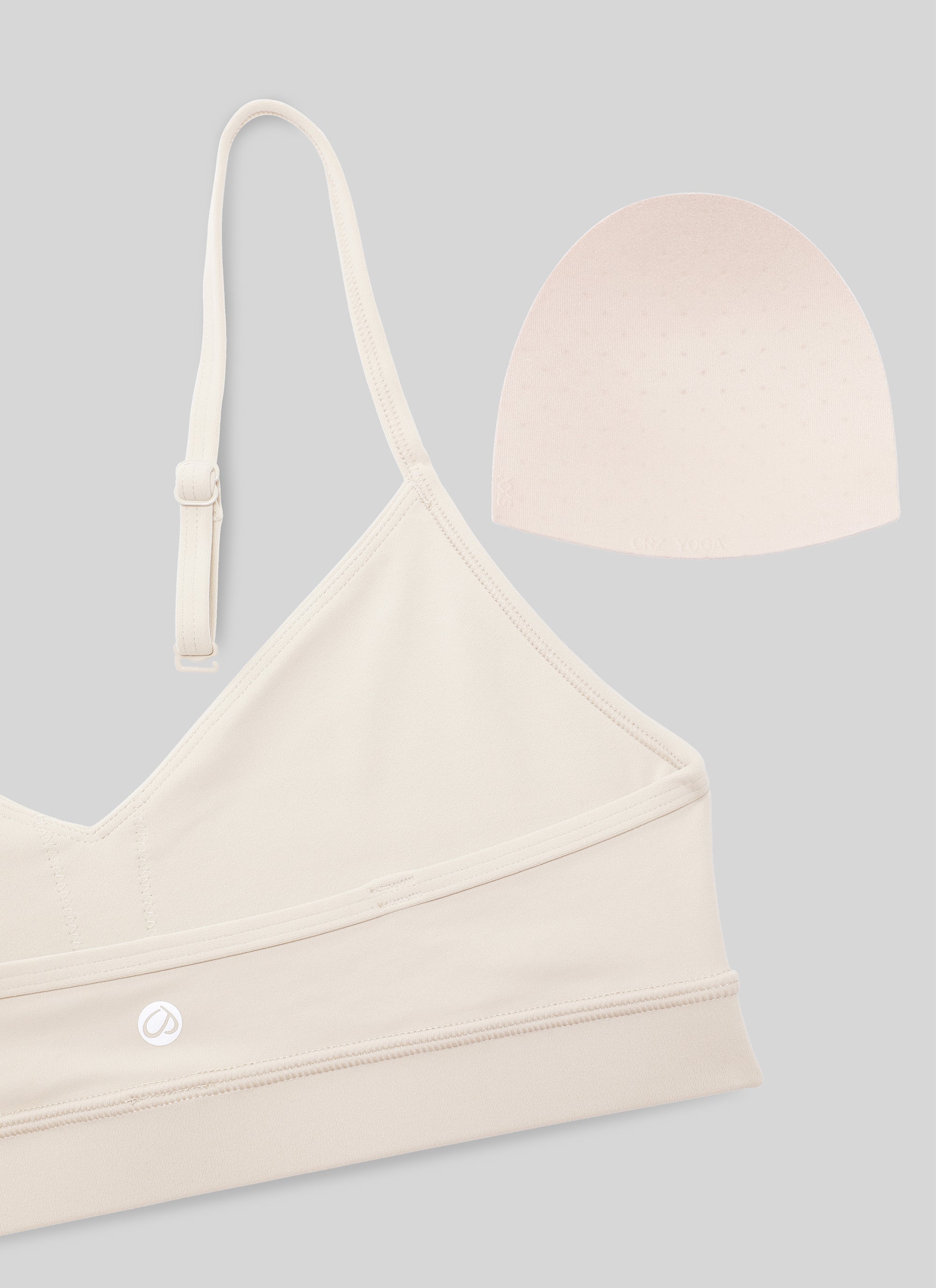 CRZ YOGA Butterluxe Bra Olahraga Yoga Berbusa dengan Leher V untuk Wanita, Model Camisole, Warna Mojave Tan