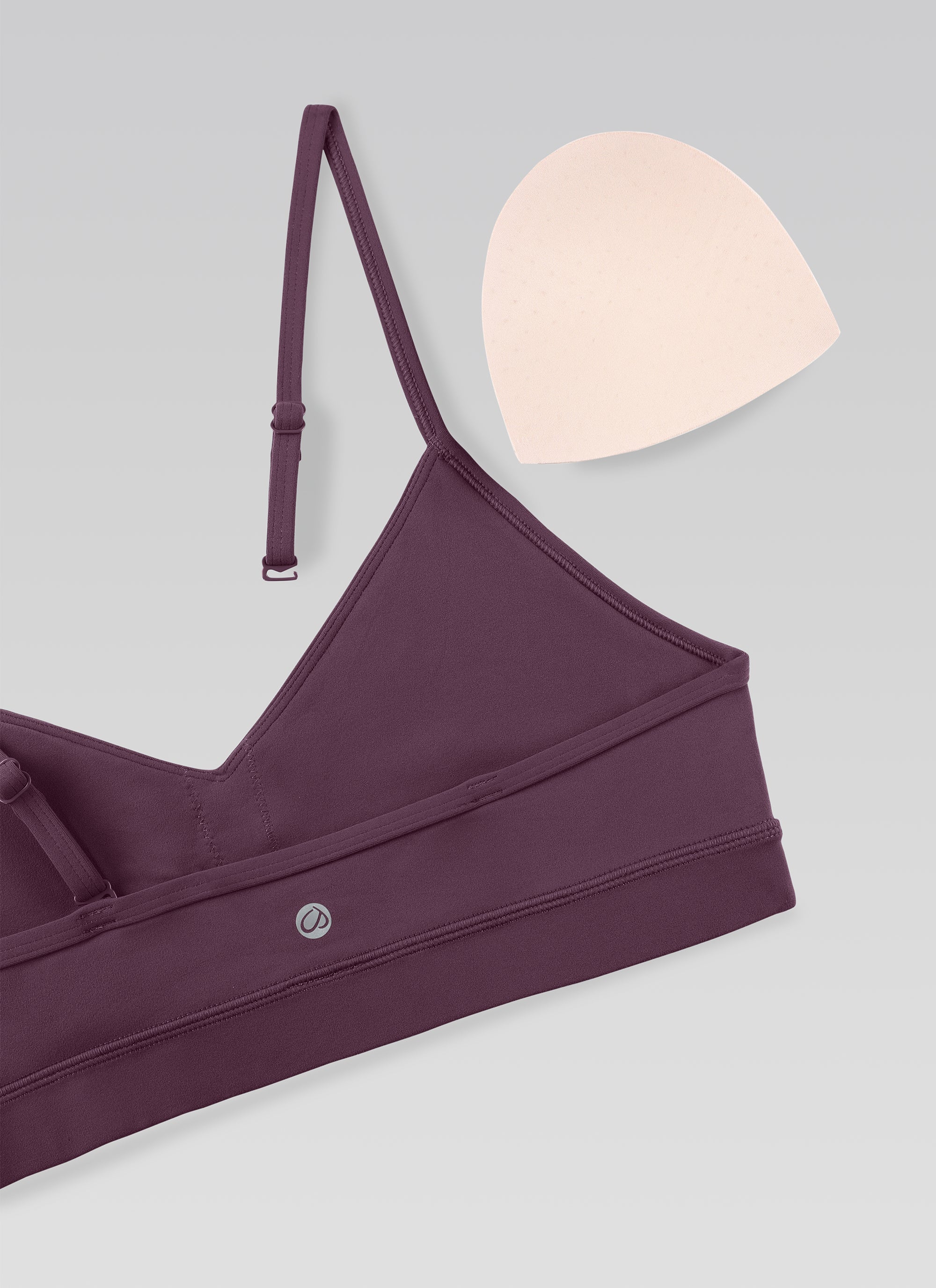 CRZ YOGA Butterluxe Bra Olahraga Yoga Berbusa untuk Wanita dengan Leher V, Warna Ungu Anggur dan Ungu Thistle