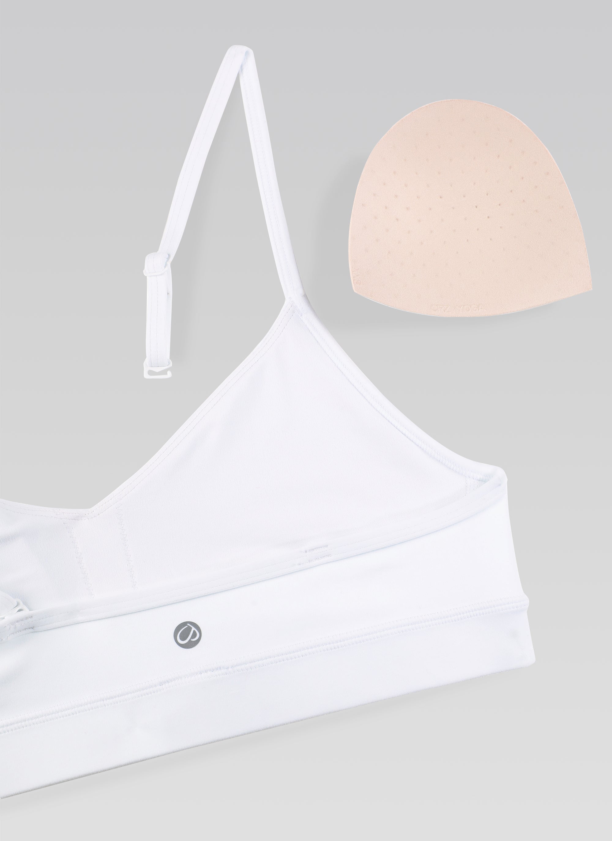 CRZ YOGA Butterluxe Bra Olahraga Yoga Berbusa untuk Wanita dengan Leher V, Warna Putih