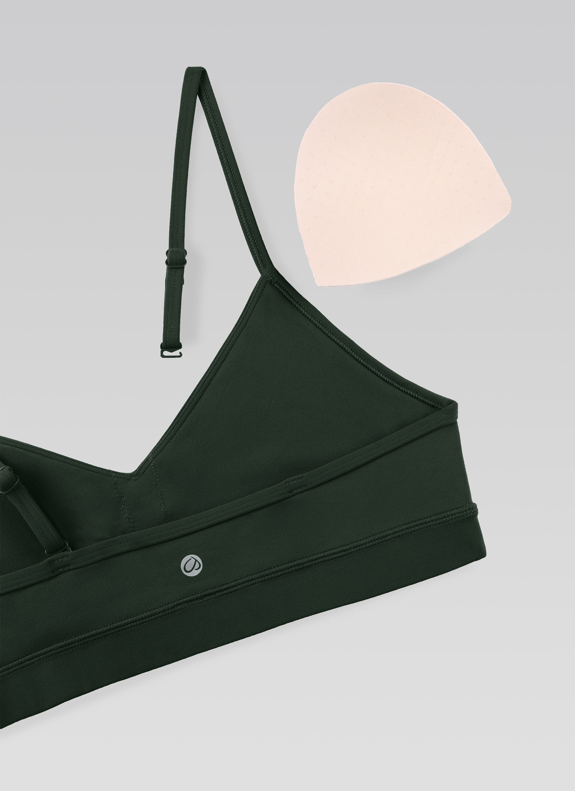 CRZ YOGA Butterluxe Bra Olahraga Yoga Berbusa dengan Leher V untuk Wanita, Model Camisole, Warna Legend Green