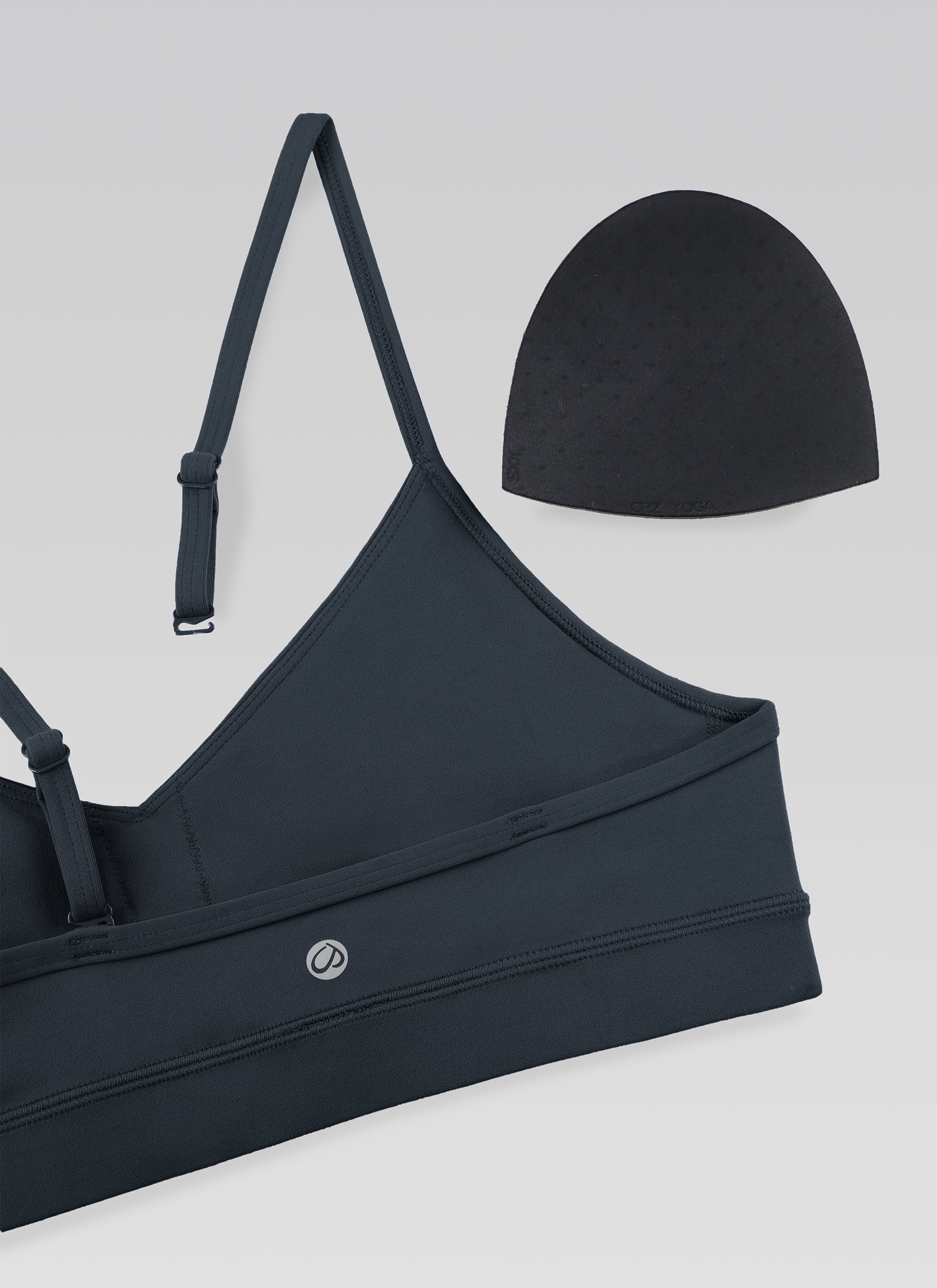CRZ YOGA Butterluxe Bra Olahraga Yoga Berbusa dengan Leher V untuk Wanita, Warna True Navy