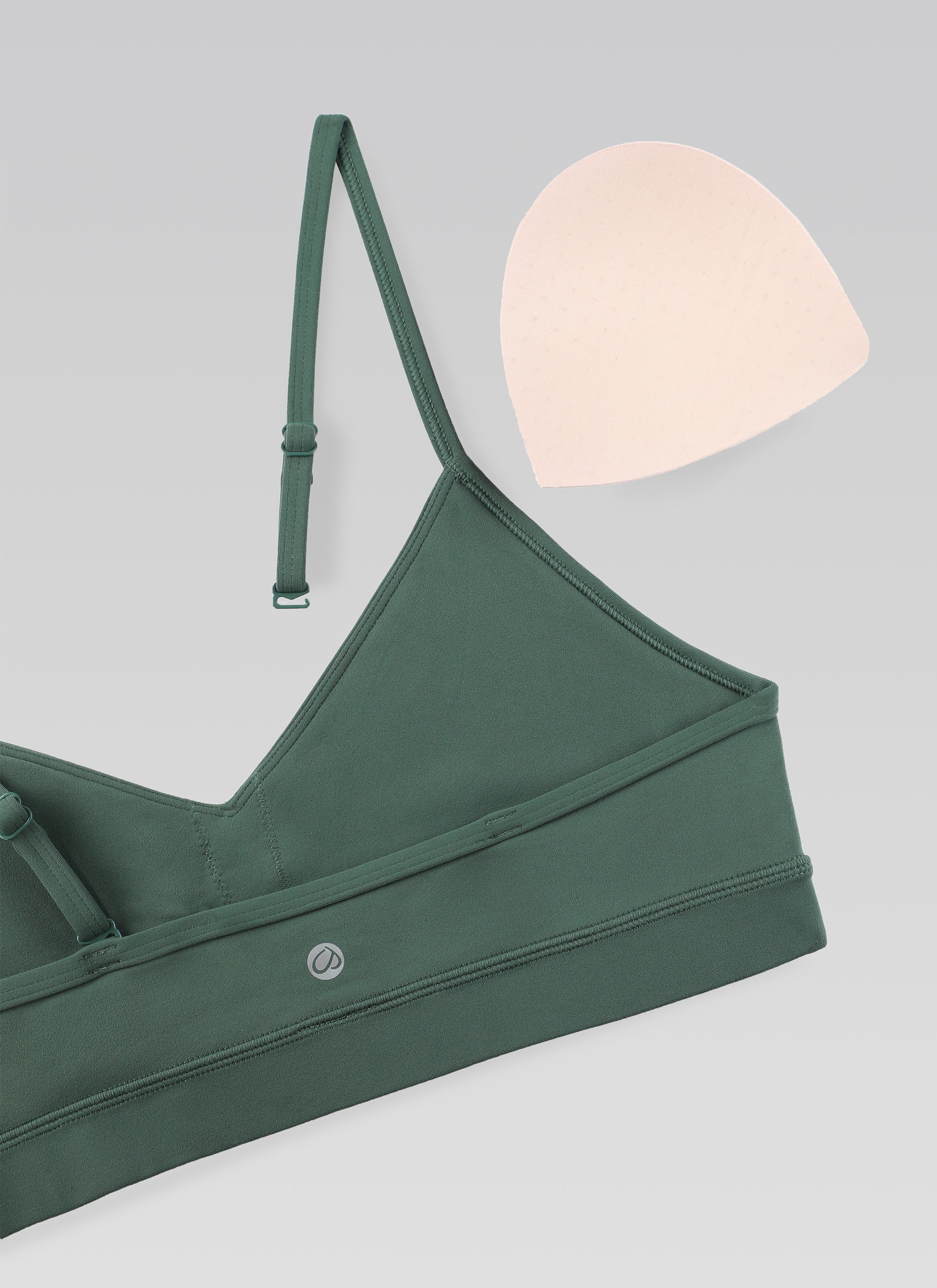 CRZ YOGA Butterluxe Bra Olahraga Yoga Berbusa untuk Wanita dengan Leher V, Warna Hijau Hutan Gelap
