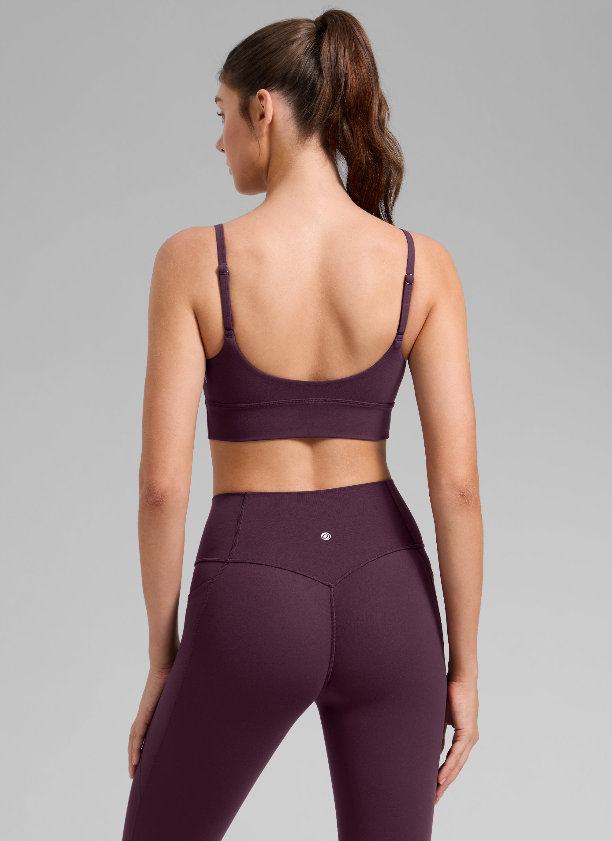 CRZ YOGA Bra Olahraga Wanita dengan Bra Terintegrasi Model Longline " Butterlift " Warna Ungu Tua